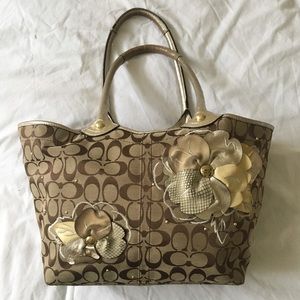 COACH Vintage Handbag with Flower Design
